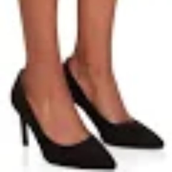 Rayne London Dressy Suede Black LEATHER Shoes - Picture 4 of 9